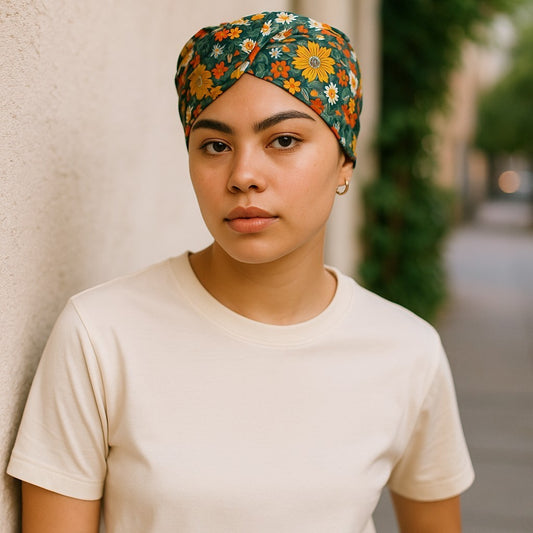 Wired Headband -Autumn Flowers